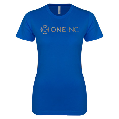  Next Level Womens Royal Boyfriend Tee - A Silver Soft Glitter