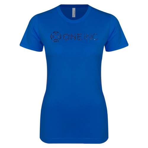  Next Level Womens Royal Boyfriend Tee - H Dark Blue Glitter