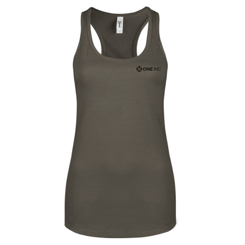  Next Level Womens Charcoal Racerback Tank - ONE INC
