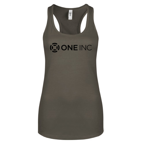  Next Level Womens Charcoal Racerback Tank - ONE INC