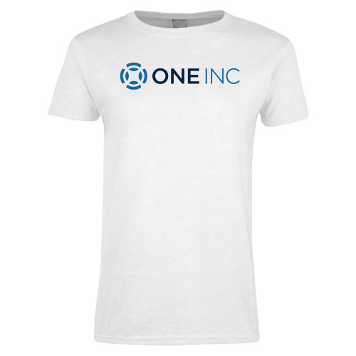  Womens White Short Sleeve Tee - ONE INC
