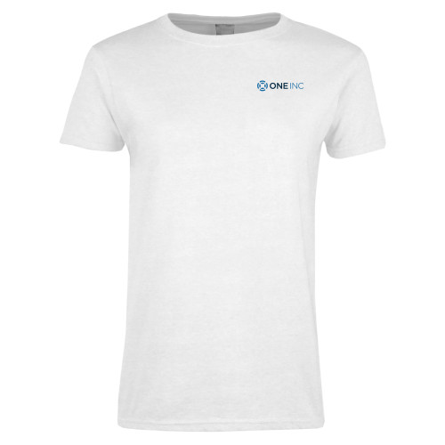  Womens White Short Sleeve Tee - ONE INC