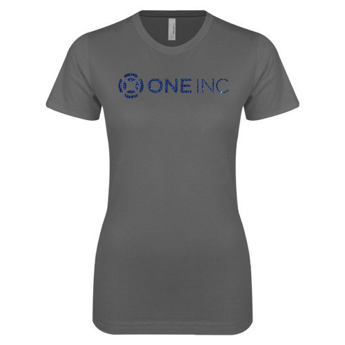  Next Level Womens Charcoal Boyfriend Tee - H Dark Blue Glitter