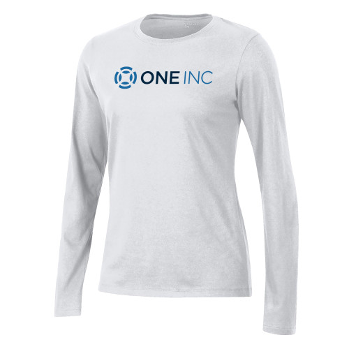  Gear Womens White Long Sleeve Tee - ONE INC