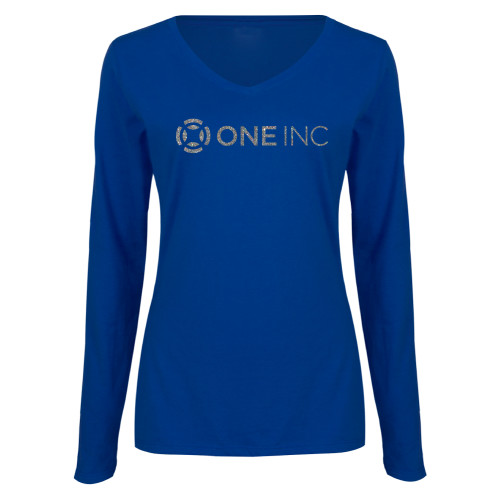 Main Image for  Womens Royal Long Sleeve V Neck Tee 