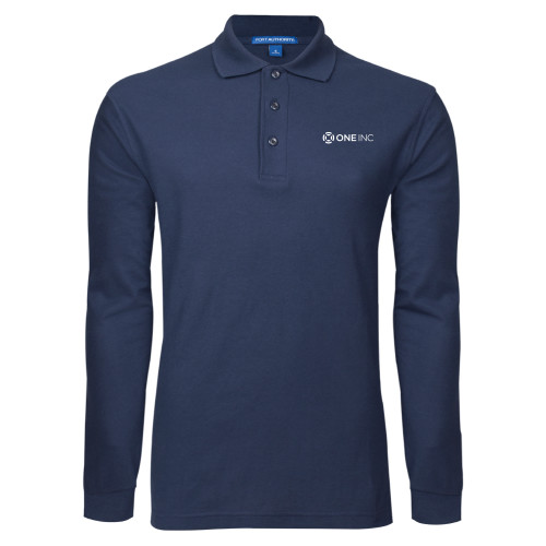  Navy Long Sleeve Polo - ONE INC