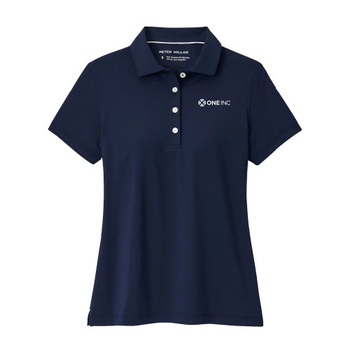  Peter Millar Womens Navy Button Polo - ONE INC