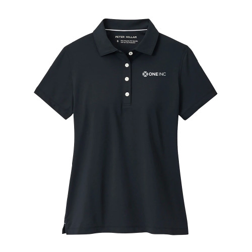  Peter Millar Womens Black Button Polo - ONE INC