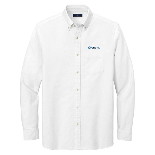  Brooks Brothers Mens White Casual Oxford Cloth Shirt - ONE INC