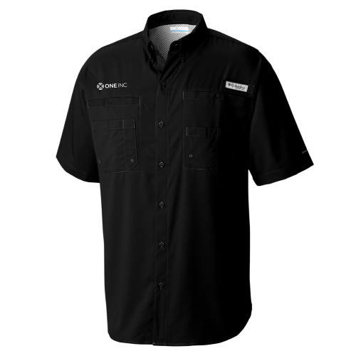  Columbia Black Tamiami Performance Short Sleeve Shirt - ONE INC