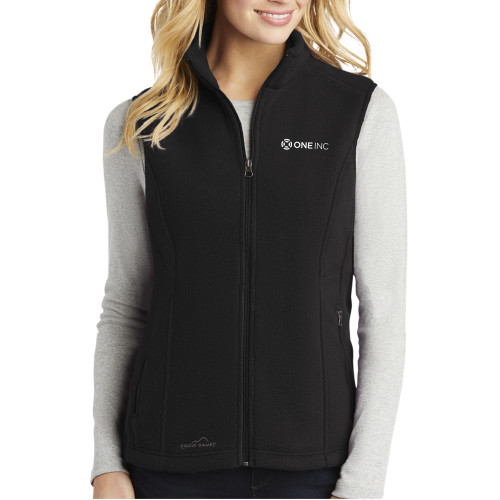  Eddie Bauer Womens Black Fleece Vest - ONE INC
