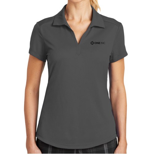  Nike Womens Charcoal Dri Fit Legacy Polo - ONE INC