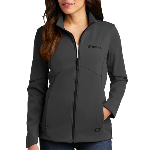  OGIO Womens Charcoal Exaction Softshell Jacket - ONE INC