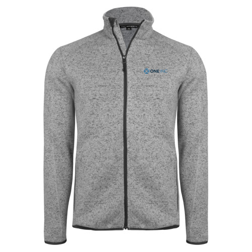  Grey Heather Sweater Fleece Jacket - ONE INC