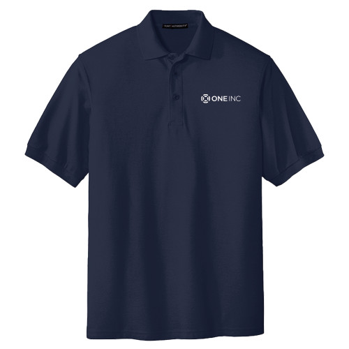  Extended Navy Silk Touch Polo - ONE INC - PLUS