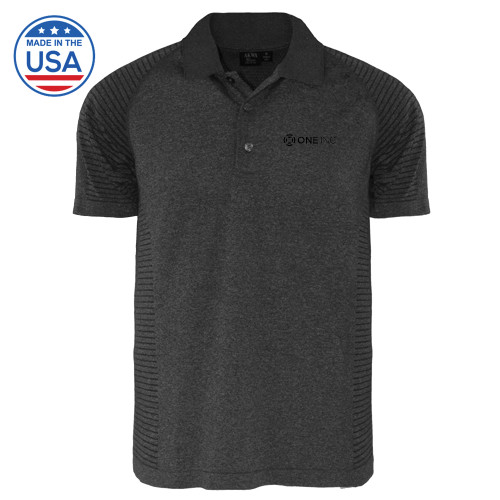  Heather Charcoal Body Mapping Polo - ONE INC