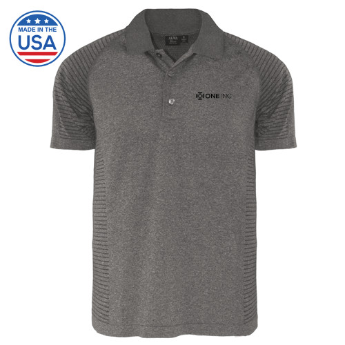  Heather Grey Body Mapping Polo - ONE INC