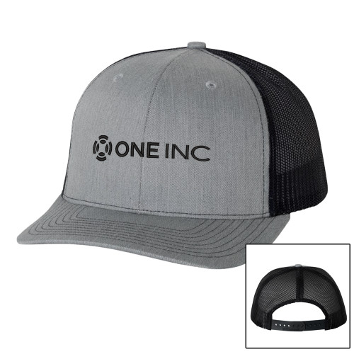  Richardson Heather Grey/Black Trucker Hat - ONE INC