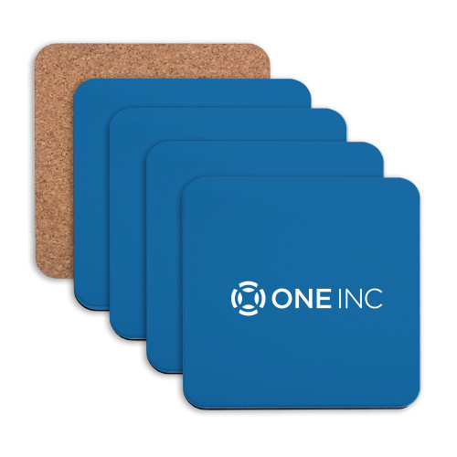  Hardboard Coaster w/Cork Backing 4/set - ONE INC