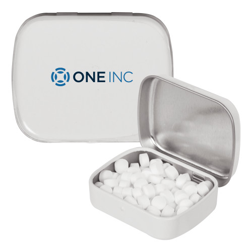  White Rectangular Peppermint Tin - ONE INC