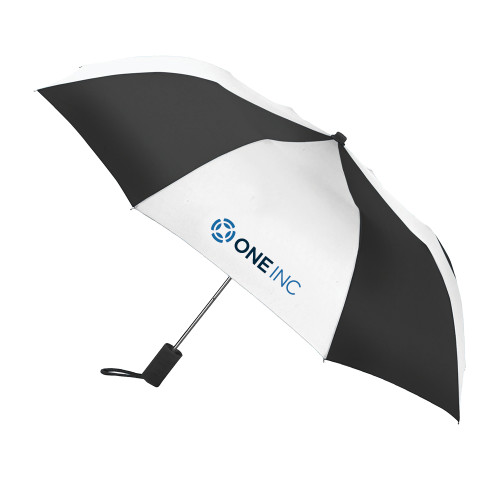  42 Inch Slim Stick Black/White Umbrella - ONE INC