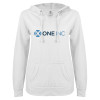 Thumbnail image for  ENZA Womens White V Notch Raw Edge Fleece Hoodie