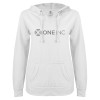 Thumbnail image for  ENZA Womens White V Notch Raw Edge Fleece Hoodie