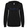 Thumbnail image for  ENZA Womens Black V Notch Raw Edge Fleece Hoodie