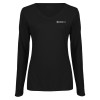 Thumbnail image for  Womens Black Long Sleeve V Neck Tee 