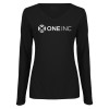 Thumbnail image for  Womens Black Long Sleeve V Neck Tee 