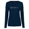 Thumbnail image for  Womens Navy Long Sleeve V Neck Tee