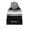 Thumbnail image for  Black/White Two Tone Knit Pom Beanie w/Cuff