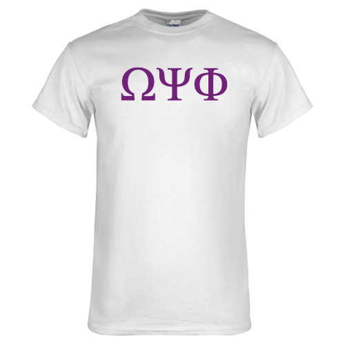 White T Shirt-Greek Letters