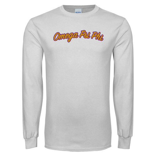 White Long Sleeve T Shirt-Script