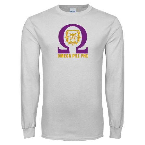 White Long Sleeve T Shirt-Omega - Bulldog
