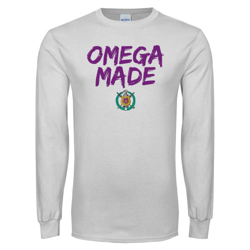 White Long Sleeve T Shirt-Omega Made