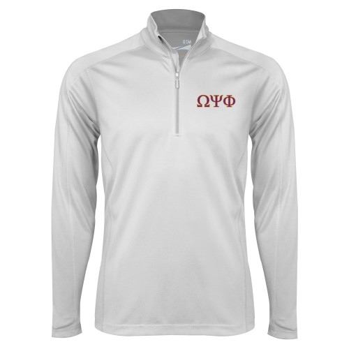Syntrel White Interlock 1/4 Zip-Greek Letters - 2 Color