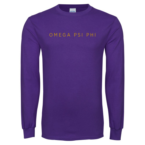 Purple Long Sleeve T Shirt-Omega Psi Phi