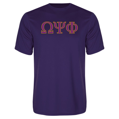 Purple Performance Tee-Greek Letters - 2 Color