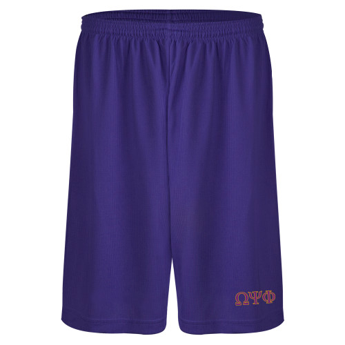 Purple Performance Classic 9 Inch Short-Greek Letters - 2 Color