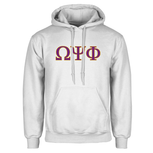 White Fleece Hoodie-Greek Letters - 2 Color