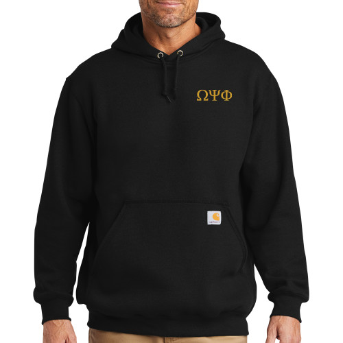 Carhartt Black Midweight Hoodie-Greek Letters