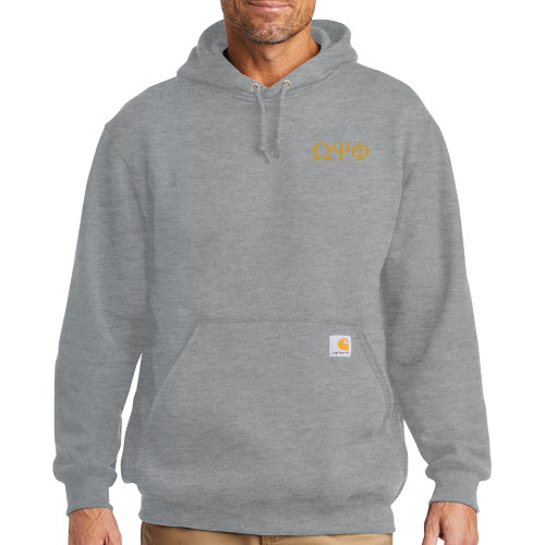 Carhartt Heather Grey Midweight Hoodie-Greek Letters
