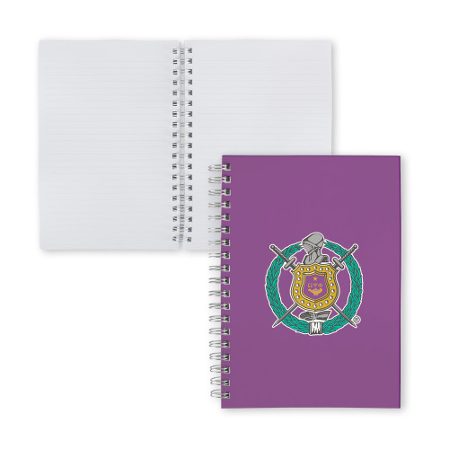 Clear 7 x 10 Spiral Journal Notebook-Crest