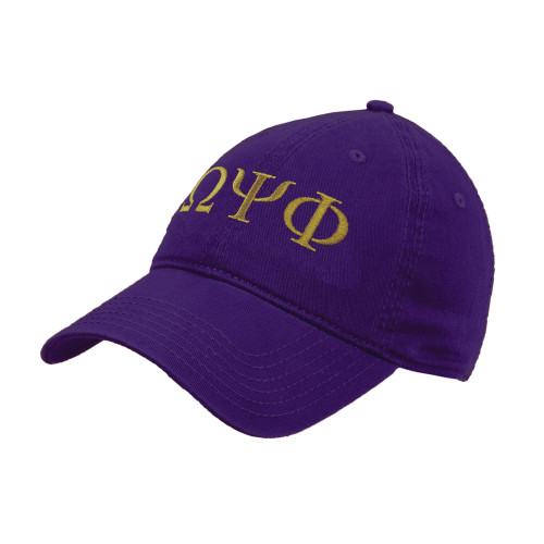 Purple Unstructured Adjustable Low Profile Hat-Greek Letters