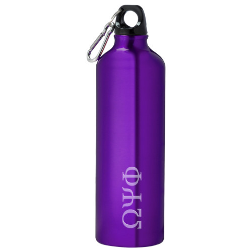 Venture Aluminum Purple Bike Bottle 26oz-Greek Letters  Engraved