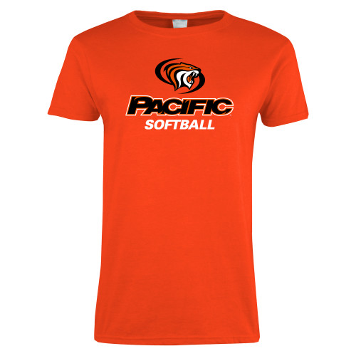 Pacific Tigers Womens Orange Short Sleeve Tee