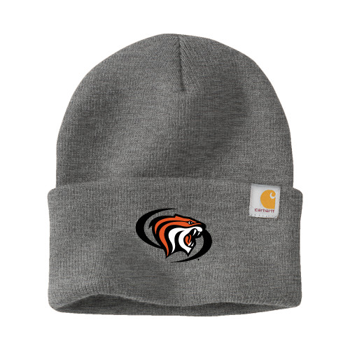  Carhartt Heather Grey Knit Beanie w/Cuff - Pacific Powercat Primary Mark