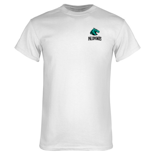  White T Shirt - Palo Alto College Palominos Rev