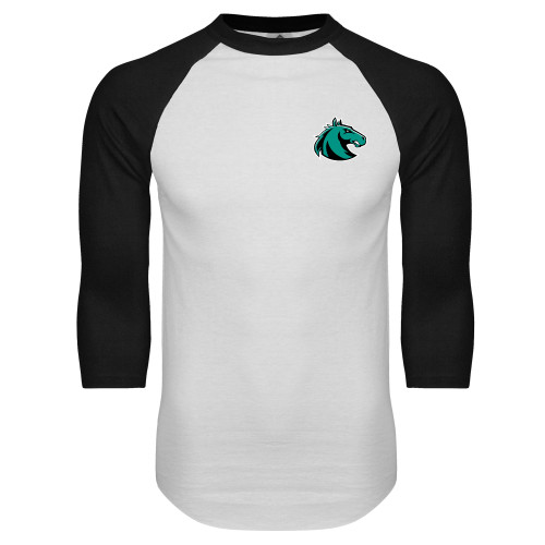  White/Black Raglan Baseball T Shirt - Athletic Palomino